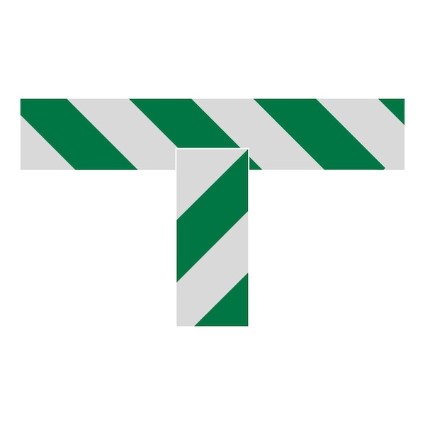 Superior Mark Floor Markings, Ts, 2in, Green/White Hazard Stripe IN-40-563 - main